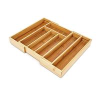 Relaxdays 10018883 Range-Couvert Extensible Rangement pour Tiroir Cuisine Bambou Nature