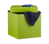 Relaxdays 10019043_53 Tabouret, Vert, 38 x 38 x 38 cm