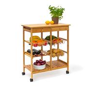 Relaxdays Desserte de cuisine JAMES XXL bambou