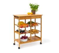 Relaxdays Desserte de cuisine JAMES XXL bambou