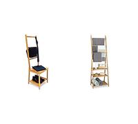 Relaxdays 10019172 Chaise porte-serviettes porte-vêtements bambou Étagère avec assise 3 barres HxlxP : 133 x 40 x 42 cm salle de bain chambre, nature & Porte-serviette Bambou Nature 31 x 53 x 152 cm