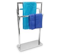 Relaxdays Porte-serviettes sur pied 10019257 inox chromé 3 barres design moderne 86x50x20 cm