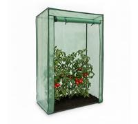 Relaxdays 10020027_345 Serre de jardin à tomates TOMMY Tente pour plantes Protection des légumes Toit abri hiver 150 x 100 x 50 cm PE housse résistante fleurs - Vert