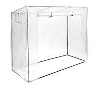Relaxdays 10020036 Serre de jardin à tomates XL Bâche avec toit incliné Châssis et housse protection plantes 160 x 200 x 82 cm Tente légumes vert fleurs,Blanc