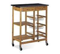 Relaxdays 10020314 Alfred Desserte de Cuisine Bambou Marron 37,5 x 67,5 x 82,5 cm