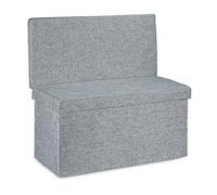 Relaxdays Tabouret de rangement pliant en lin