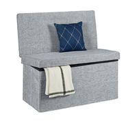 Relaxdays Tabouret de rangement pliant en lin