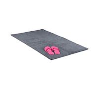 Relaxdays 10020433 Tapis de bain lavable 70 x 120 cm douche salle de bain - gris