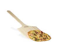 Relaxdays 10020497 Pelle à pizza en bois avec poignée HxlxP: 1 x 30 x 78 cm pour mettre au four, nature