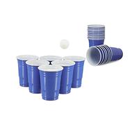 Relaxdays 10020522_45 Gobelet en plastique contenance pour bières fêtes soirées anniversaire 473 ml Bleu Pack de 50