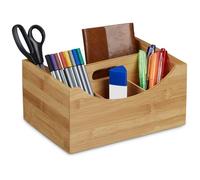 Relaxdays 10020543 bac de rangement de bureau Bambou Naturel Naturel