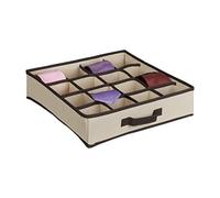 Relaxdays 10020571 93 Organiseur Cravates Gain de Place pour Armoire, Tissu, Marron, 36,5 x 36,5 x 10 cm