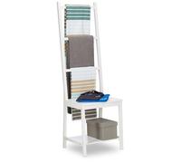 Relaxdays 10020925 Support de serviette Colonne Blanc Blanc