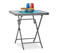 Relaxdays 10020942 Table de jardin balcon, Anthracite, 70 x 70 x 70 cm