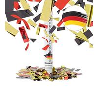 Relaxdays 10021766 Lanceur de confettis canon cotillon 40 cm décoration portée 8 m drapeau allemand, noir rouge jaune