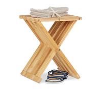 Relaxdays Tabouret Bas Pliant en Bambou naturel
