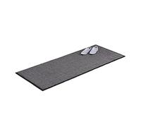 Relaxdays 10021902 Paillasson gris chiné tapis d’entrée couloir intérieur extra plat mince 80 x 200 cm, noir-gris