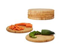 Relaxdays Planche petit-déjeuner bambou Set 25 cm