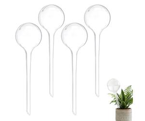 Relaxdays 10023226_50 Lot de 4 balles système d'arrosage à Double semaines, escamotable, Plantes en Plastique Transparent PVC, 8 cm