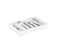 Relaxdays Range-Couverts Bambou Blanc Extensible