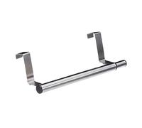 Relaxdays 10024088 Barre étirable support serviettes inox à suspendre porte armoire, 40 cm max, argenté, plastique, 8,5 x 25,5 x 9 cm