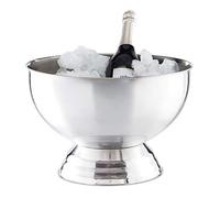 Relaxdays 10024734 Seau à Champagne, Bol à Glace INOX, Bouteille de vin, Glaçons, Pot, D 36,5 cm, argenté