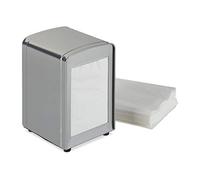 Relaxdays 10025508_55, argent Distributeur table, Vintage Rétro restaurant Support porte serviette HxlxP: 15x9,5x11 cm