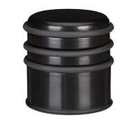Relaxdays 10025517_46 Butoir sol, Pour portes et fenêtres courants d’airs, ∅ cm, Cercles caoutchouc, noir, PP, 8 x 7 x 7 cm