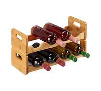Relaxdays 10025949, Armoire à vin pour 8 bouteilles, horizontale, Etagère bambou, HLP 24 x 47 x 18 cm, naturelle