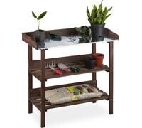 relaxdays 10026324_0 relaxdays Pflanztisch dunkelbraun 92,0 x 41,0 cm