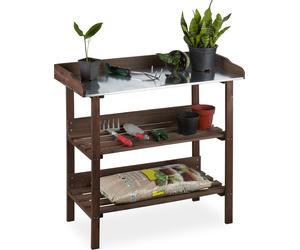relaxdays 10026324_0 relaxdays Pflanztisch dunkelbraun 92,0 x 41,0 cm