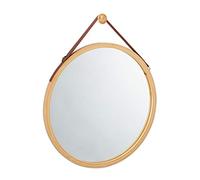 Relaxdays Miroir à accrocher rond cadre bambou