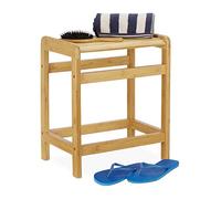 Relaxdays 10026503 Bain en Bambou Naturel, déco, Tabouret Plantes, Table de Nuit HLP 50,5 x 41,5 x 29 cm, Nature, 5 x 29,5 cm