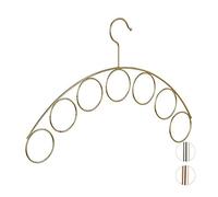Relaxdays 10026603_259 Cintre écharpes, Porte-foulards rangement Ceintures, Support cravates design métal 3 mm, doré, fer, Taille Unique
