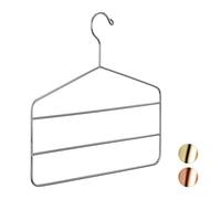 Relaxdays 10026608_55 Cintres Multiples 3 Barres, Pantalons, Robes, Écharpes, Design métal, Gain de Place, 4 mm, Argent, 33 x 36,5 x 0,4cm