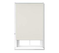 Relaxdays 10026662_734 Enrouleur, store occultant, Support Chaînette latérale, Fixation fenêtre, beige, 80x160 cm, tissu, aluminium, plastique, 160 x 80 x 4 cm