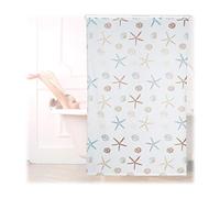 Relaxdays 10026667_1048 Ocean, 140x240 cm, Rideau de douche, baignoire bain store, fixation plafond, semi-transparent, PVC, plastique, aluminium, 240 x 140 x 5 cm