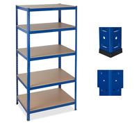 Relaxdays Étagère charge lourde 180x90x60 bleu