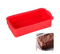 Relaxdays 10027254 Moule à gâteaux Rectangle 28,5 cm, en Silicone antiadhésif, résistant Chaleur Pro, Rouge