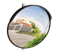 relaxdays 10028415 Miroir de Circulation 60 cm, Professionnel, résistant aux intempéries, Solide, intérieur et extérieur, Noir