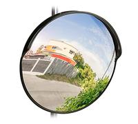 relaxdays 10028416_46 Miroir de Circulation 45 cm, Professionnel, résistant aux intempéries, Solide, intérieur et extérieur, Noir