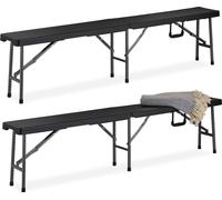 Relaxdays Banc pliable noir lot de 2