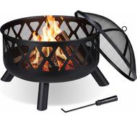 relaxdays 10032690_0 relaxdays Feuerschale schwarz 62,0 cm