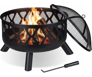 relaxdays 10032690_0 relaxdays Feuerschale schwarz 62,0 cm