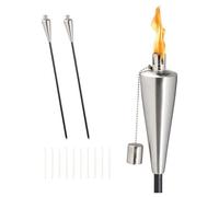 Relaxdays 10046227 Torche De Jardin Acier Inoxydable Huile Noir