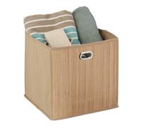 Relaxdays 10x paniers de rangement en bambou haut