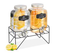Relaxdays 2 distributeurs de boisson avec support