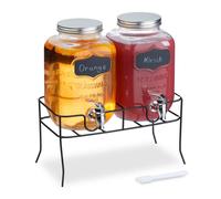 Relaxdays 2 distributeurs de boisson avec support