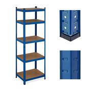 Relaxdays 2 étagères bleues robustes à 5 niveaux