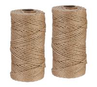 Relaxdays 2 Rouleaux de Ficelle en Jute (chacune : 100 m), Bricolage, Jardin, Emballage, Nature